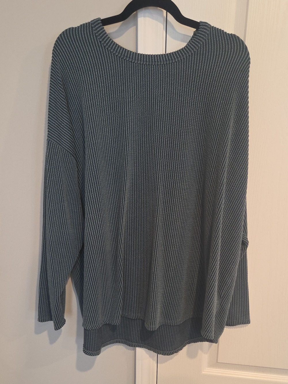 Women's Ribbed Long Sleeve Sweater - Teal